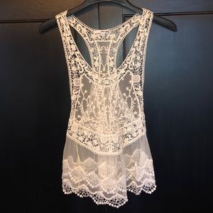 See through lace tank top Size xxs